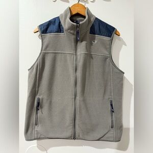 Boy’s VINEYARD VINES Blue‎ And Gray Sherpa Fleece Full Zip Vest XL 18 O